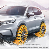 10x Generic Tire Chains for Car Rubber for Winter Driving Trucks Pickup Yellow