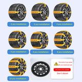 10x Generic Tire Chains for Car Rubber for Winter Driving Trucks Pickup Yellow