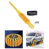 10x Generic Tire Chains for Car Rubber for Winter Driving Trucks Pickup Yellow