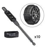 10x Generic Tire Chains for Car Rubber for Winter Driving Trucks Pickup Black