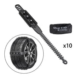 10x Generic Tire Chains for Car Rubber for Winter Driving Trucks Pickup Black
