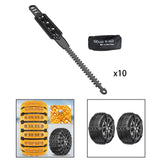 10x Generic Tire Chains for Car Rubber for Winter Driving Trucks Pickup Black