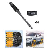 10x Generic Tire Chains for Car Rubber for Winter Driving Trucks Pickup Black