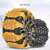 6Pcs Tire Chains Heavy Duty Sedans Muddy Road Easily Fit Portable Snow Chains Yellow
