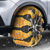 6Pcs Tire Chains Heavy Duty Sedans Muddy Road Easily Fit Portable Snow Chains Yellow
