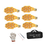 6Pcs Tire Chains Heavy Duty Sedans Muddy Road Easily Fit Portable Snow Chains Yellow