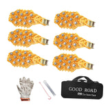 6Pcs Tire Chains Heavy Duty Sedans Muddy Road Easily Fit Portable Snow Chains Yellow