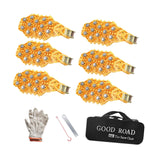 6Pcs Tire Chains Heavy Duty Sedans Muddy Road Easily Fit Portable Snow Chains Yellow