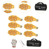6Pcs Tire Chains Heavy Duty Sedans Muddy Road Easily Fit Portable Snow Chains Yellow