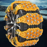 6Pcs Tire Chains Heavy Duty Sedans Muddy Road Easily Fit Portable Snow Chains Yellow