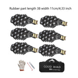 6Pcs Tire Chains Heavy Duty Sedans Muddy Road Easily Fit Portable Snow Chains Black