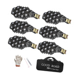 6Pcs Tire Chains Heavy Duty Sedans Muddy Road Easily Fit Portable Snow Chains Black