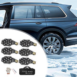 6Pcs Tire Chains Heavy Duty Sedans Muddy Road Easily Fit Portable Snow Chains Black