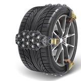 6Pcs Tire Chains Heavy Duty Sedans Muddy Road Easily Fit Portable Snow Chains Black