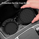 Car Cup Coaster Silicone Car Accessories Cup Mat Truck Car Cup Holder Insert Black