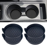 Car Cup Coaster Silicone Car Accessories Cup Mat Truck Car Cup Holder Insert Black