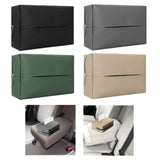 Car Tissue Box with Hanging Fixing Strap Car Sun Visor Tissue Holder Black
