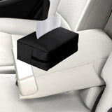 Car Tissue Box with Hanging Fixing Strap Car Sun Visor Tissue Holder Black