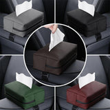 Car Tissue Box with Hanging Fixing Strap Car Sun Visor Tissue Holder Gray