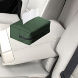 Car Tissue Box with Hanging Fixing Strap Car Sun Visor Tissue Holder Green