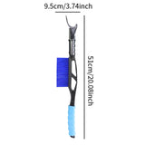 20inch Auto Windscreen Snow Brush Ice Scraper Multipurpose Sturdy Detachable Blue