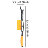 20inch Auto Windscreen Snow Brush Ice Scraper Multipurpose Sturdy Detachable Yellow
