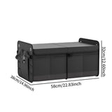 Foldable Car Cargo Trunk Organizer Box Black Wear Resistant 22.8x15x12.6inch