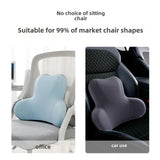 Memory Foam Lumbar Support Pillow Breathable Office Waist Pillow Accessories Gray