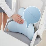 Memory Foam Lumbar Support Pillow Breathable Office Waist Pillow Accessories Blue