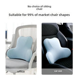 Memory Foam Lumbar Support Pillow Breathable Office Waist Pillow Accessories Blue