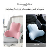 Memory Foam Lumbar Support Pillow Breathable Office Waist Pillow Accessories Pink