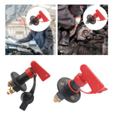 Rotary Battery Isolator Disconnect Switch RV Auto Power Cutoff Master Switch with 2 Holes