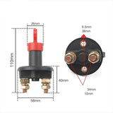 Rotary Battery Isolator Disconnect Switch RV Auto Power Cutoff Master Switch with 2 Holes