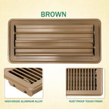 RV Floor Register 10 x 4" Air Vent Cover Cover for Indoor Floor Ceiling Brown