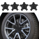 4x Wheel Hub Caps Center Cover Repair Spare for Tesla Model 3 2017-2022 Bright Black