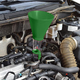 Engine Oil Funnel for Cars Trucks Automotive Easy to Use Accessory Mess Free Green