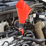 Engine Oil Funnel for Cars Trucks Automotive Easy to Use Accessory Mess Free Red