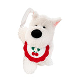 Generic Plushie Dog Car Tissue Holder Cartoon for Long Distance Trip Auto Red Cherry