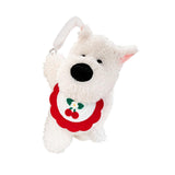 Generic Plushie Dog Car Tissue Holder Cartoon for Long Distance Trip Auto Red Cherry