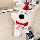 Generic Plushie Dog Car Tissue Holder Cartoon for Long Distance Trip Auto Birthday