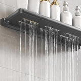 Bathroom Wall Shelf Practical Rag Drain Rack for Office Bedroom Cabinet Black