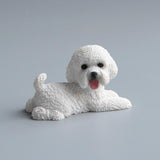 Dog Miniature Figurine Mini Animal Statue for Bedroom Shelf Living Room White Lying