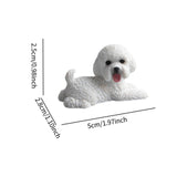 Dog Miniature Figurine Mini Animal Statue for Bedroom Shelf Living Room White Lying