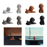Dog Miniature Figurine Mini Animal Statue for Bedroom Shelf Living Room White Lying