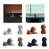 Dog Miniature Figurine Mini Animal Statue for Bedroom Shelf Living Room White Lying