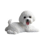 Dog Miniature Figurine Mini Animal Statue for Bedroom Shelf Living Room White Lying