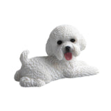 Dog Miniature Figurine Mini Animal Statue for Bedroom Shelf Living Room White Lying