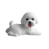 Dog Miniature Figurine Mini Animal Statue for Bedroom Shelf Living Room White Lying