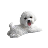 Dog Miniature Figurine Mini Animal Statue for Bedroom Shelf Living Room White Lying