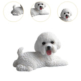 Dog Miniature Figurine Mini Animal Statue for Bedroom Shelf Living Room White Lying